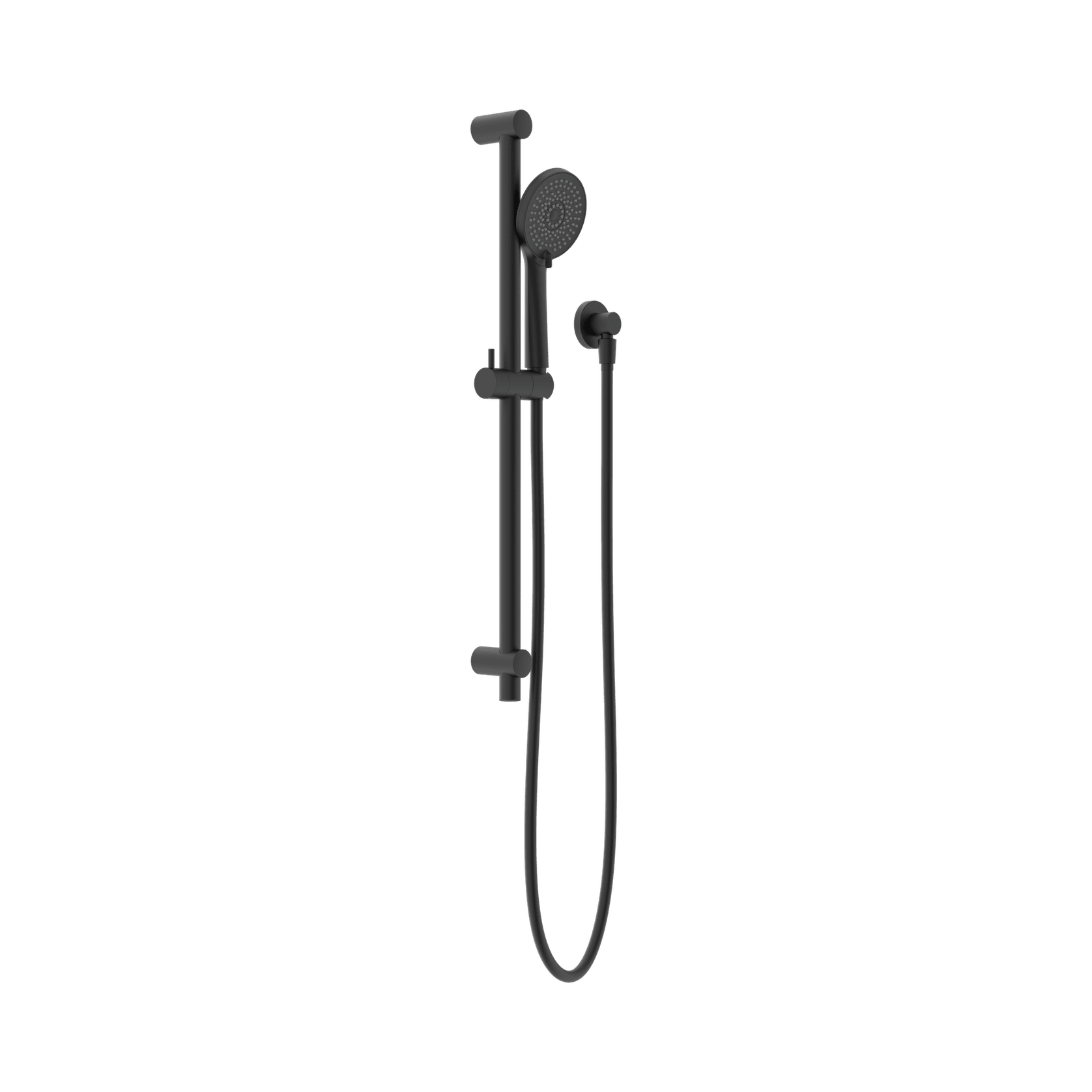 Round Metal Project Shower Rail 4 Star Rating Matte Black gallery detail image