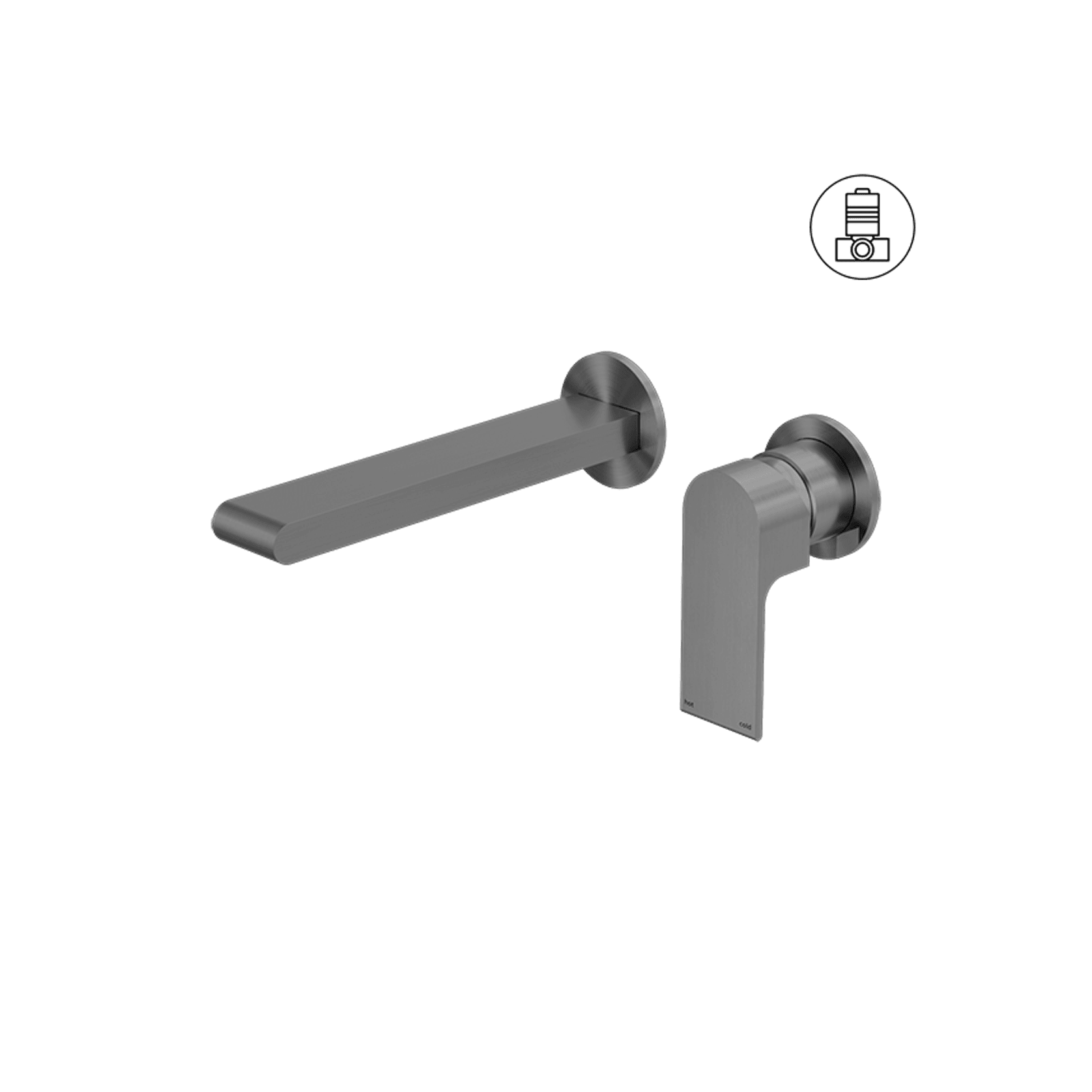 Bianca Basin/Bath Mixer Back Plate 230mm | Gun Metal gallery detail image