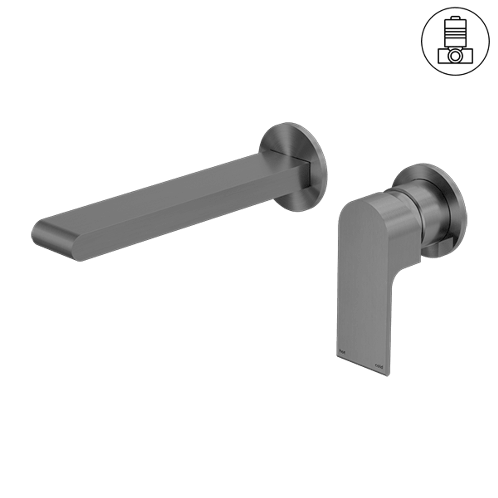 Bianca Basin/Bath Mixer Back Plate 230mm | Gun Metal gallery detail image