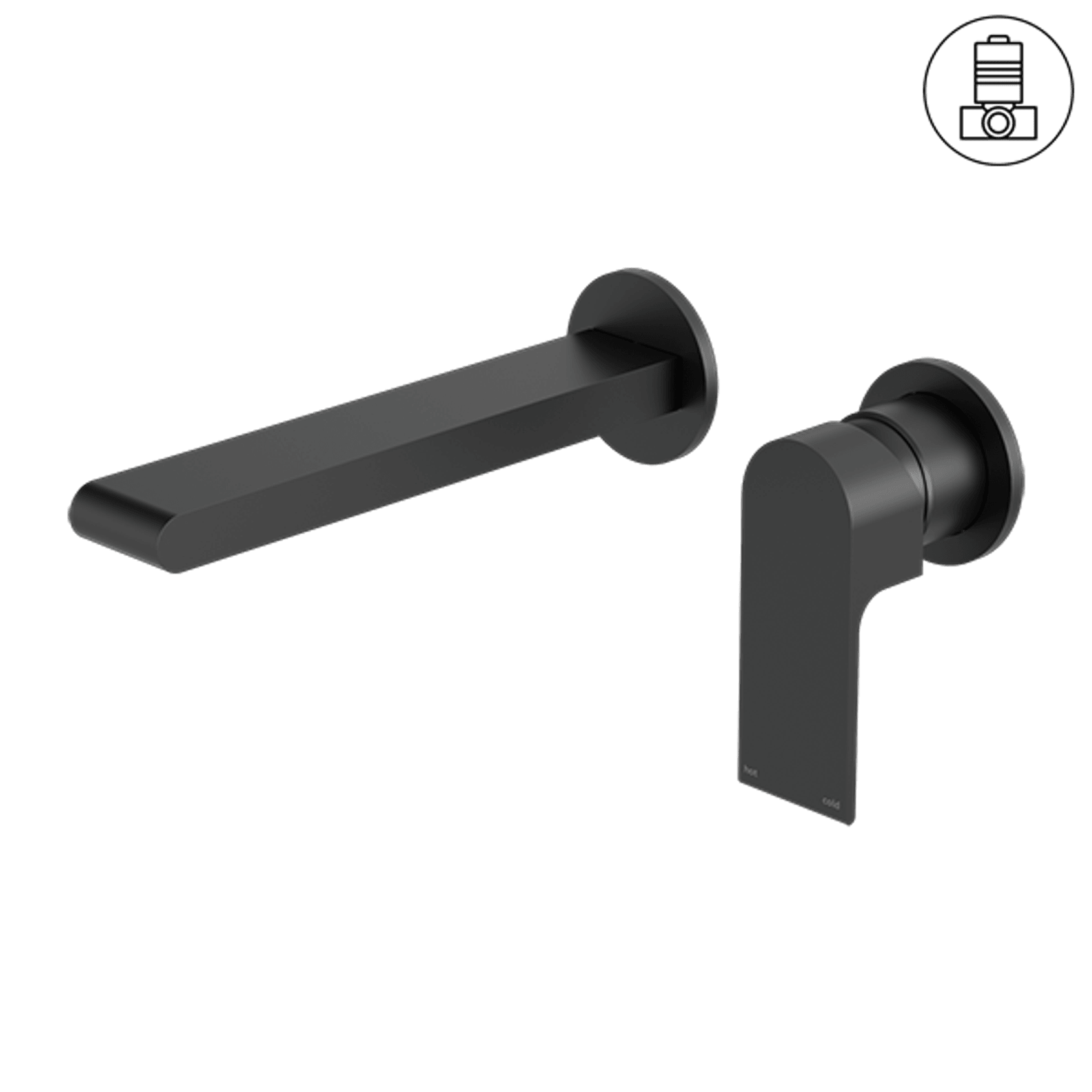 Bianca Basin/Bath Mixer Back Plate 230mm | Matte Black gallery detail image