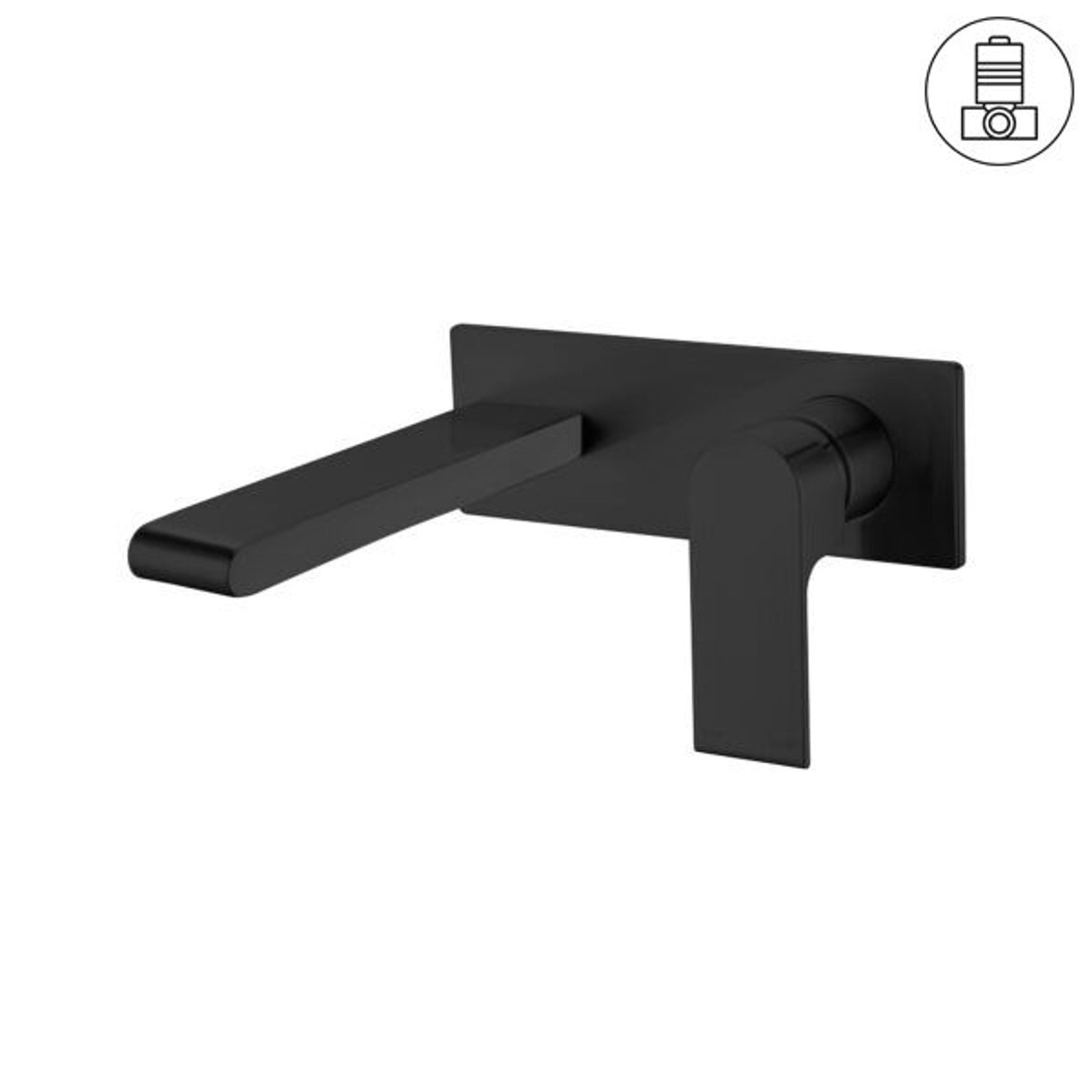 Bianca Wall Basin/Bath Mixer 187mm | Matte Black gallery detail image