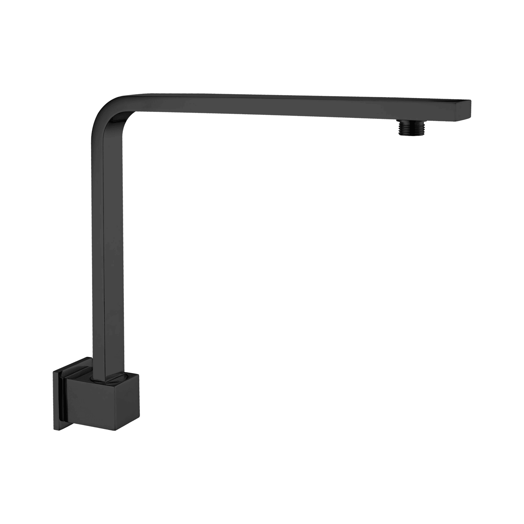 Square Swivel Shower Arm Matte Black gallery detail image