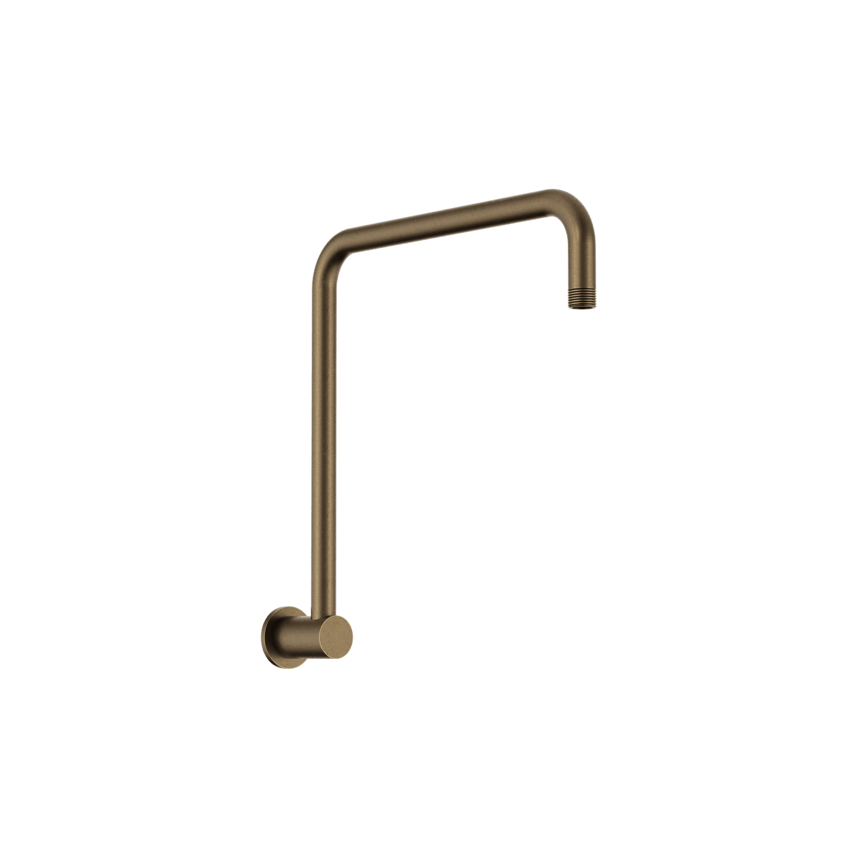 Round Swivel Shower Arm Tumbled Antique Brass gallery detail image