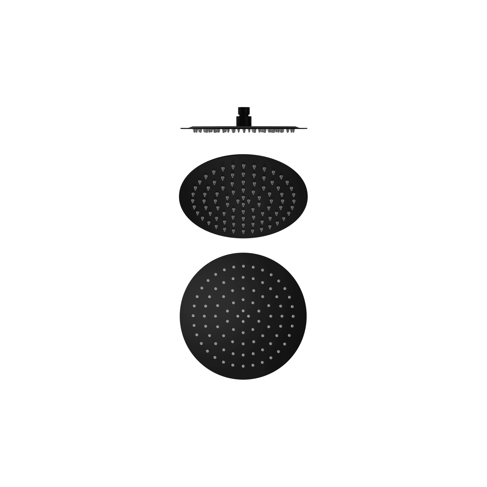 250mm Round Stainless Steel Shower Head 4 Star Rating Matte Black gallery detail image