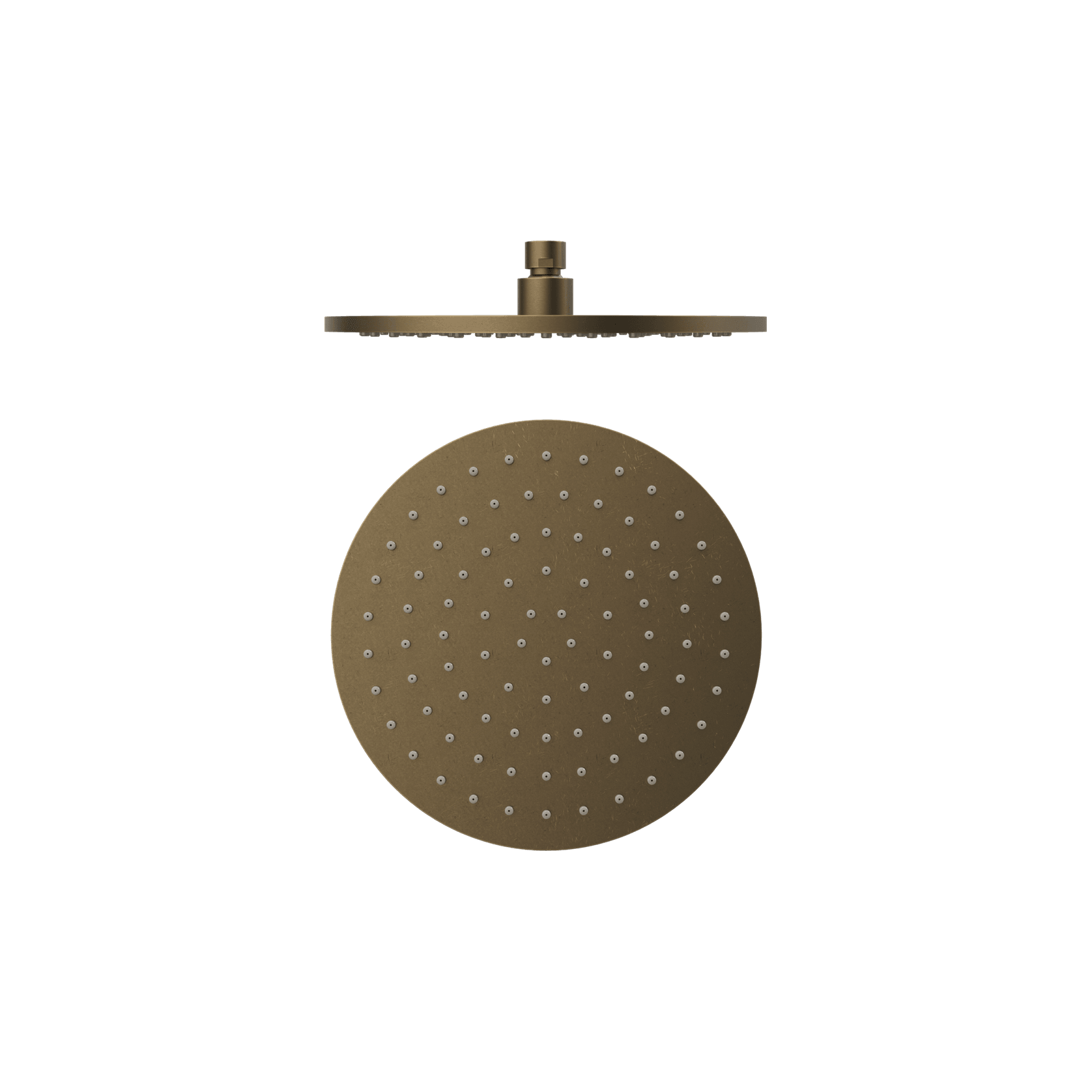 250mm Round Metal Shower Head II Tumbled Antique Brass gallery detail image