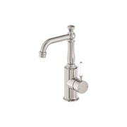 York Basin Mixer With White Porcelain Lever Brushed Nickel gallery detail image