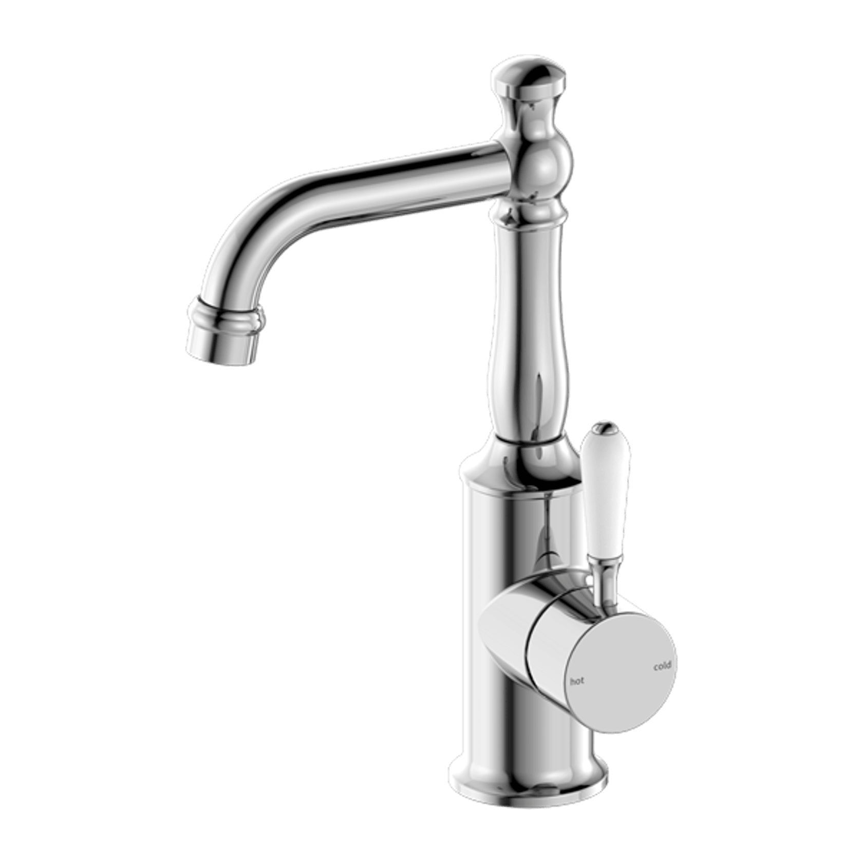 York Basin Mixer With White Porcelain Lever Chrome gallery detail image