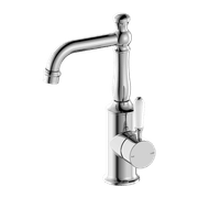 York Basin Mixer With White Porcelain Lever Chrome gallery detail image