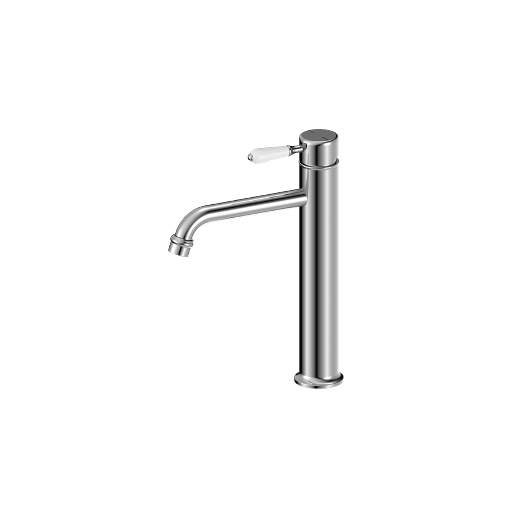 York Straight Tall Basin Mixer With White Porcelain Lever Chrome gallery detail image