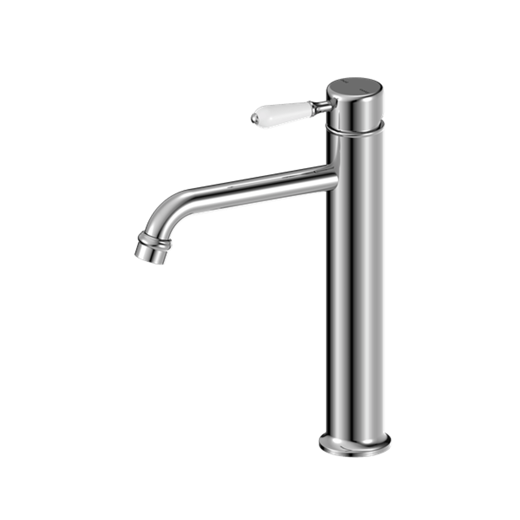 York Straight Tall Basin Mixer With White Porcelain Lever Chrome gallery detail image