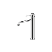 York Straight Tall Basin Mixer With White Porcelain Lever Chrome gallery detail image
