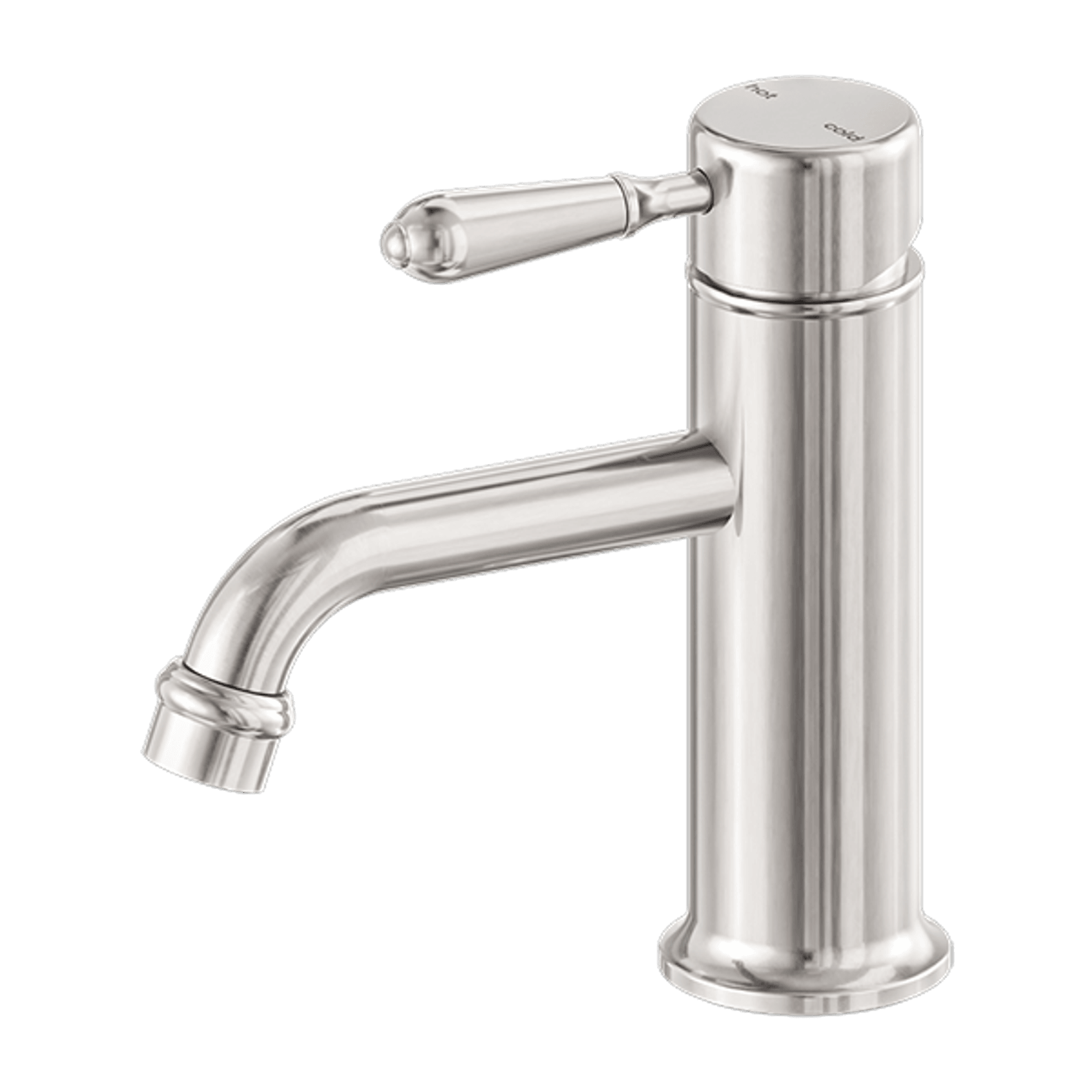 York Straight Basin Mixer With Metal Lever Brushed Nickel gallery detail image