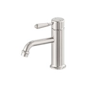 York Straight Basin Mixer With Metal Lever Brushed Nickel gallery detail image