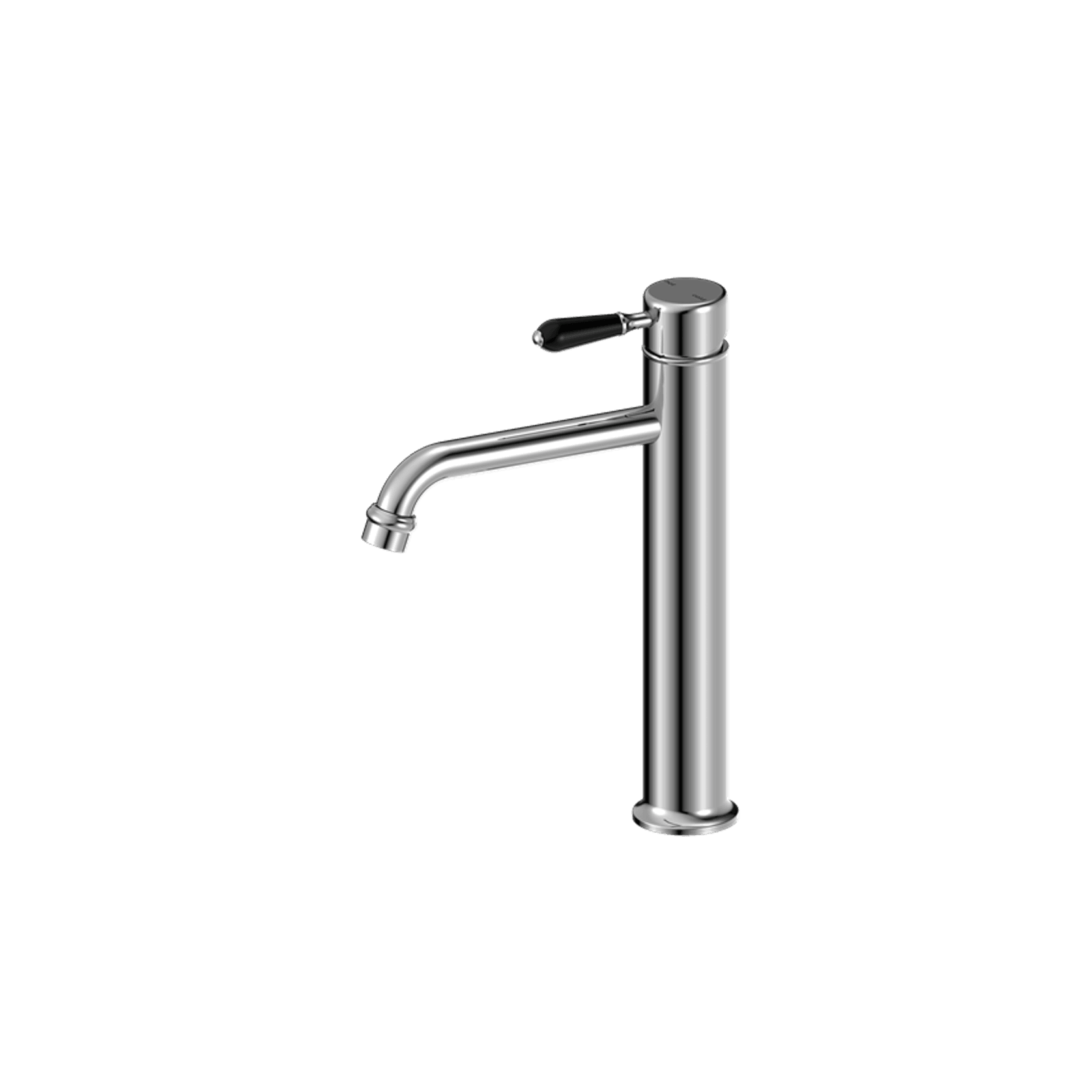 York Straight Tall Basin Mixer With Black Porcelain Lever Chrome gallery detail image