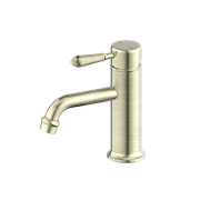 York Straight Basin Mixer With Metal Lever Aged Brass gallery detail image