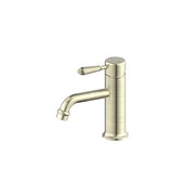 York Straight Basin Mixer With Metal Lever Aged Brass gallery detail image
