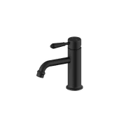 York Straight Basin Mixer With Metal Lever Matte Black gallery detail image