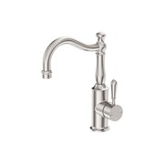 York Basin Mixer Hook Spout With Metal Lever Brushed Nickel gallery detail image