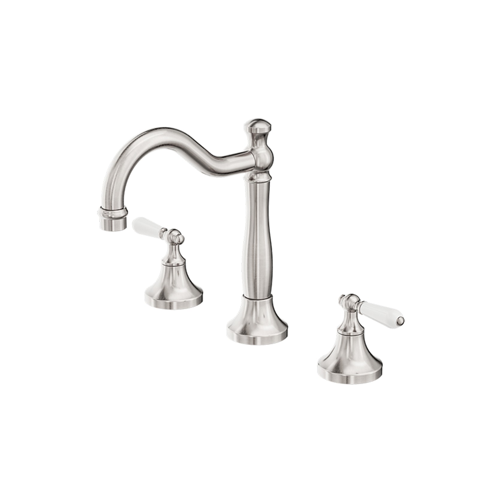 York Basin Set With White Porcelain Lever Brushed Nickel gallery detail image