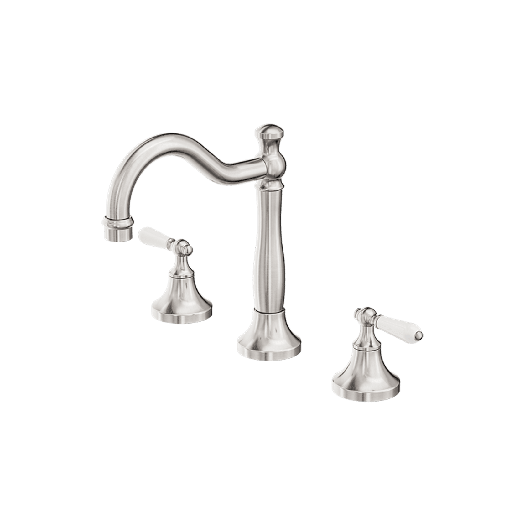York Basin Set With White Porcelain Lever Brushed Nickel gallery detail image