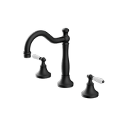 York Basin Set With White Porcelain Lever Matte Black gallery detail image
