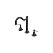 York Basin Set With White Porcelain Lever Matte Black gallery detail image