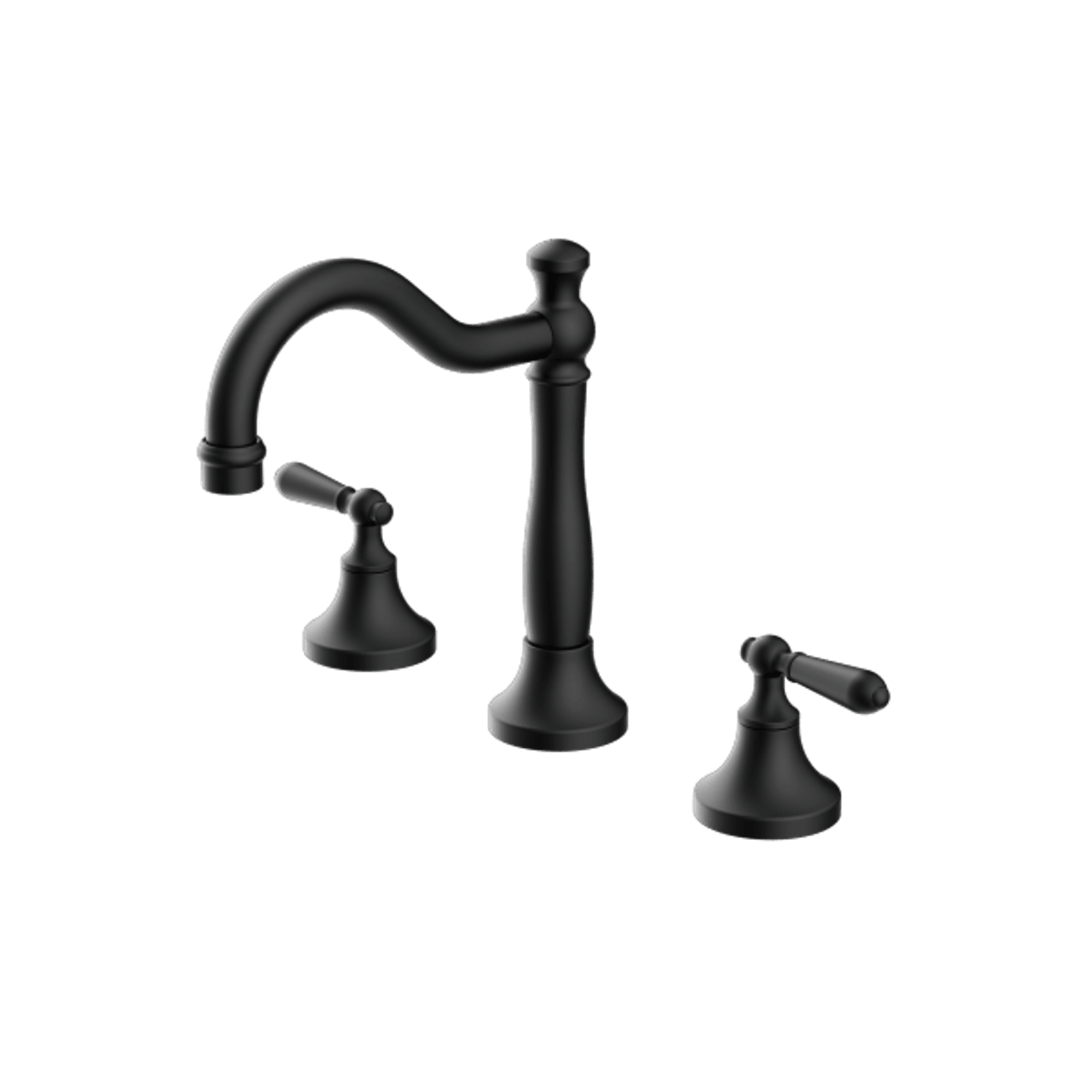 York Basin Set With Metal Lever Matte Black gallery detail image