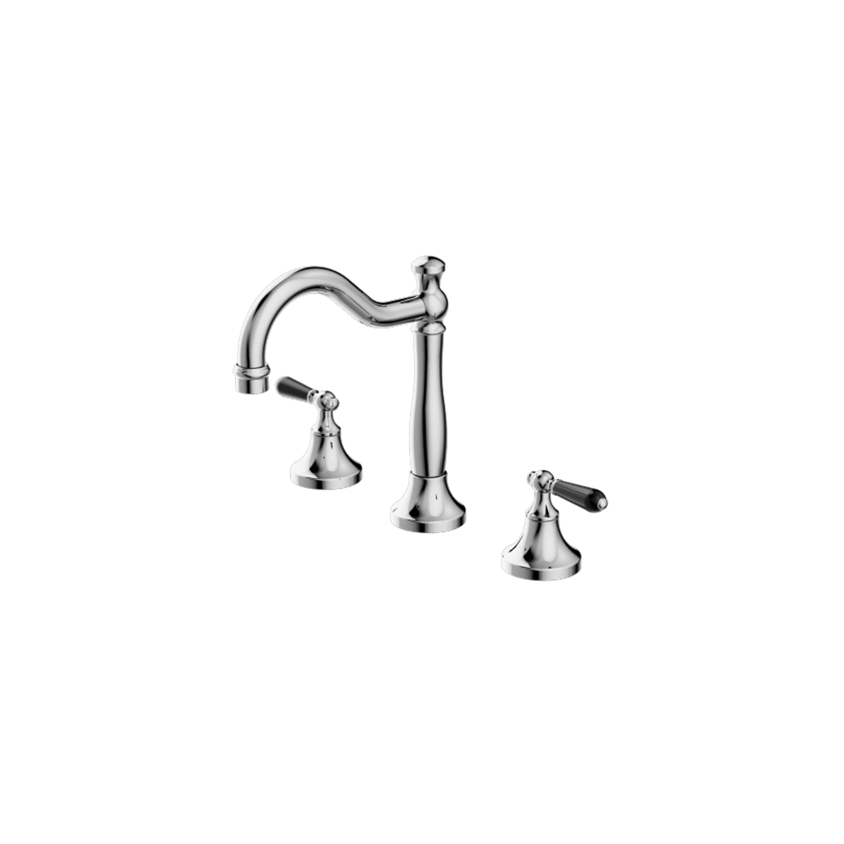 York Basin Set With Black Porcelain Lever Chrome gallery detail image