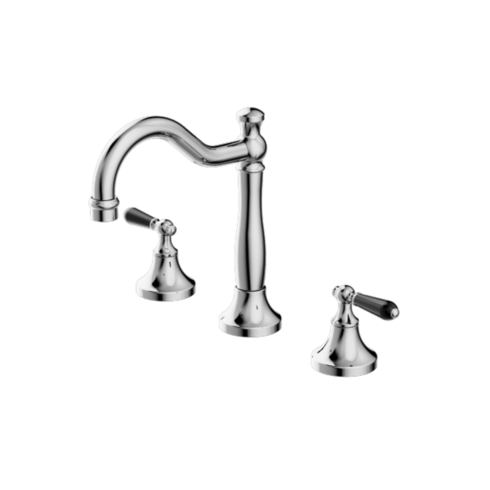 York Basin Set With Black Porcelain Lever Chrome gallery detail image