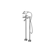 York Freestanding Bath Set With White Porcelain Hand Shower Chrome gallery detail image