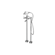 York Freestanding Bath Set With White Porcelain Hand Shower Chrome gallery detail image