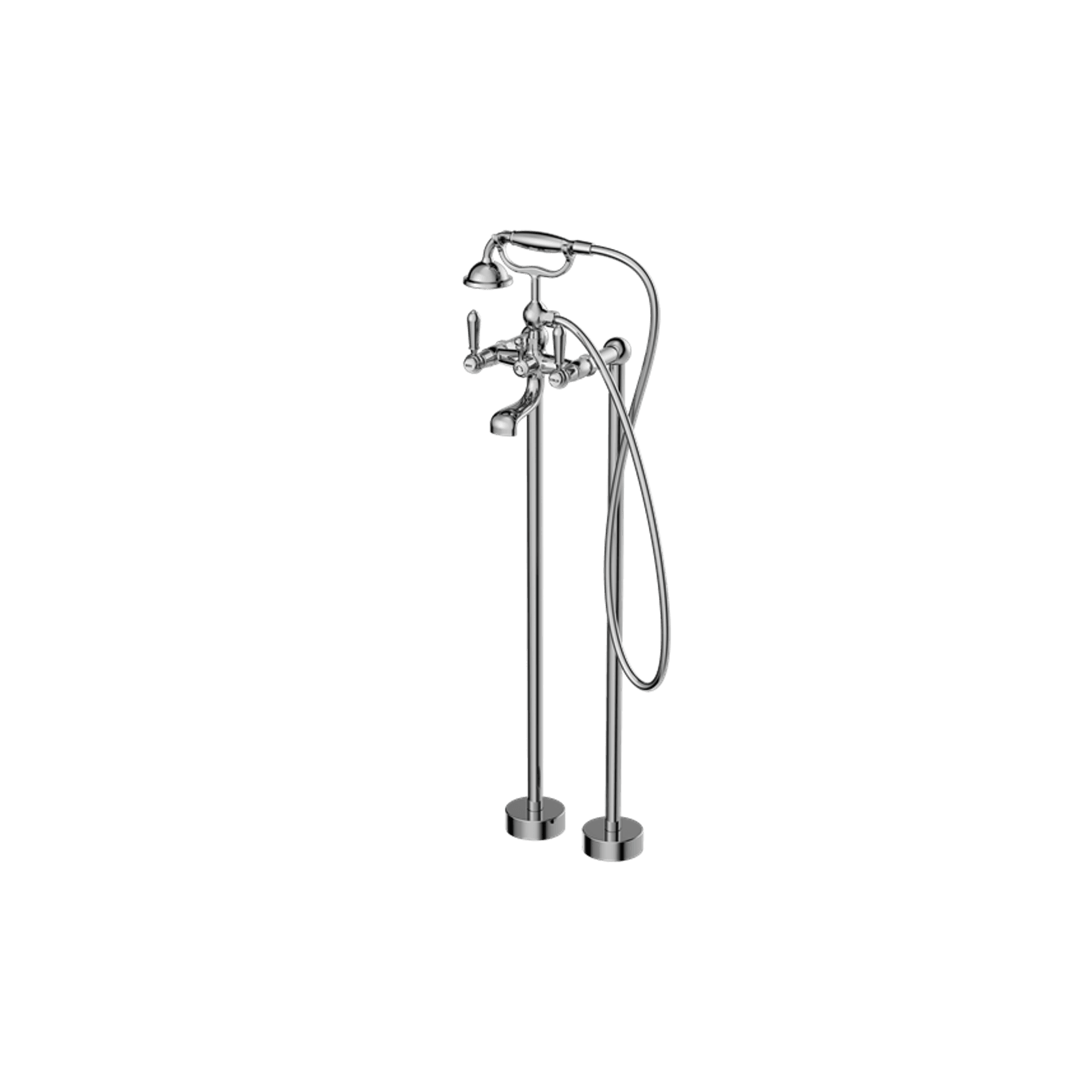 York Freestanding Bath Set With Metal Hand Shower Chrome gallery detail image