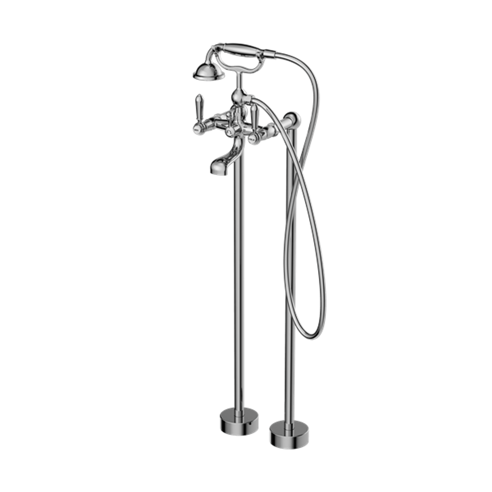 York Freestanding Bath Set With Metal Hand Shower Chrome gallery detail image