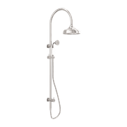 York Twin Shower With White Porcelain Hand Shower Brushed Nickel gallery detail image