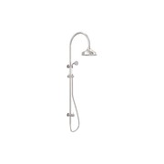 York Twin Shower With White Porcelain Hand Shower Brushed Nickel gallery detail image