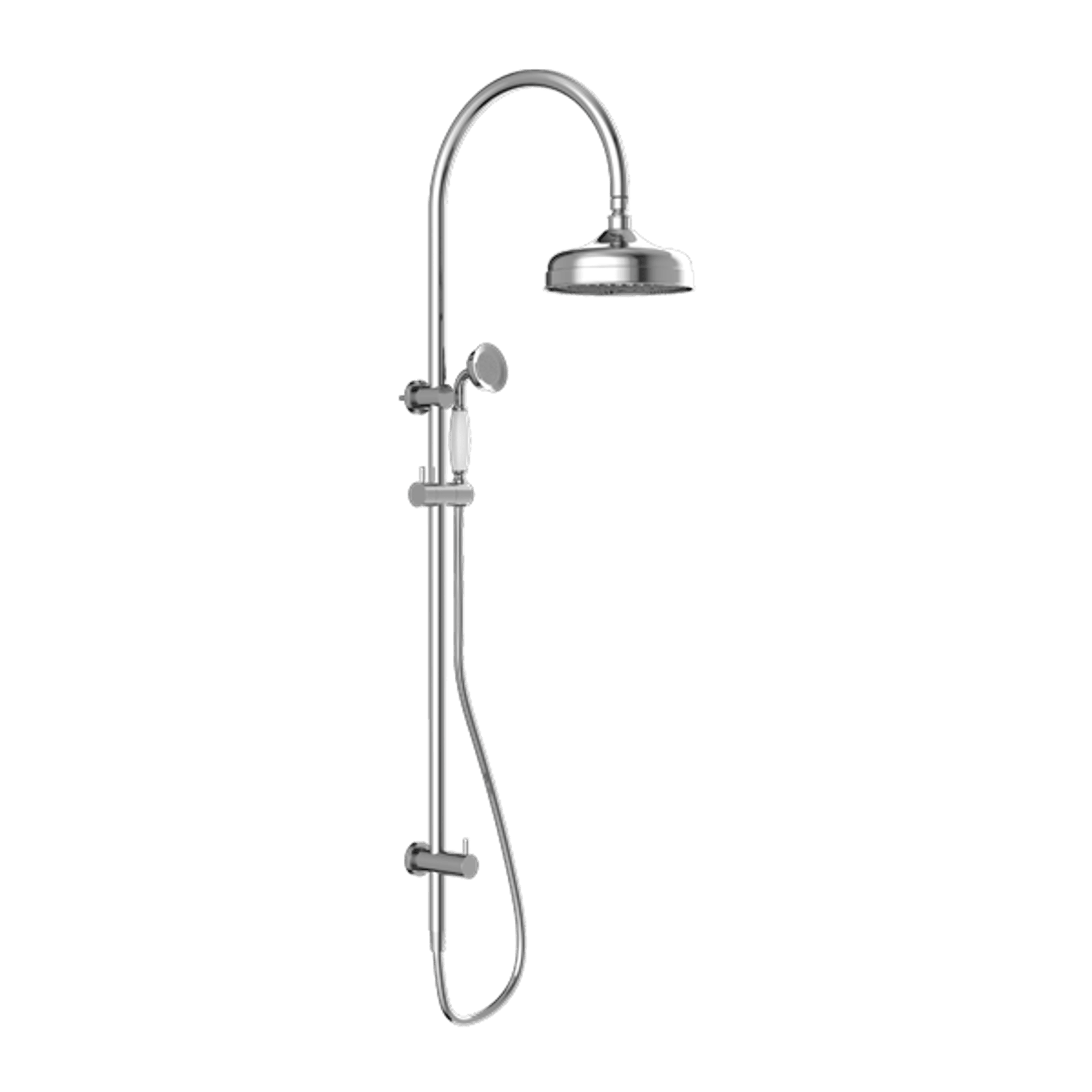 York Twin Shower With White Porcelain Hand Shower Chrome gallery detail image