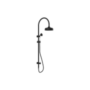 York Twin Shower With White Porcelain Hand Shower Matte Black gallery detail image