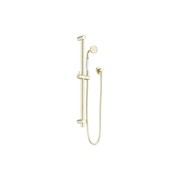 York Shower Rail With White Porcelain Hand Shower Aged Brass gallery detail image