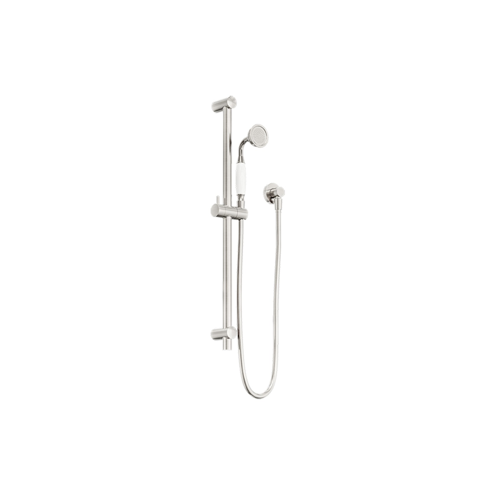 York Shower Rail With White Porcelain Hand Shower Brushed Nickel gallery detail image