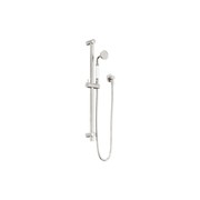 York Shower Rail With White Porcelain Hand Shower Brushed Nickel gallery detail image