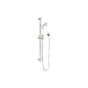 York Shower Rail With White Porcelain Hand Shower Brushed Nickel gallery detail image