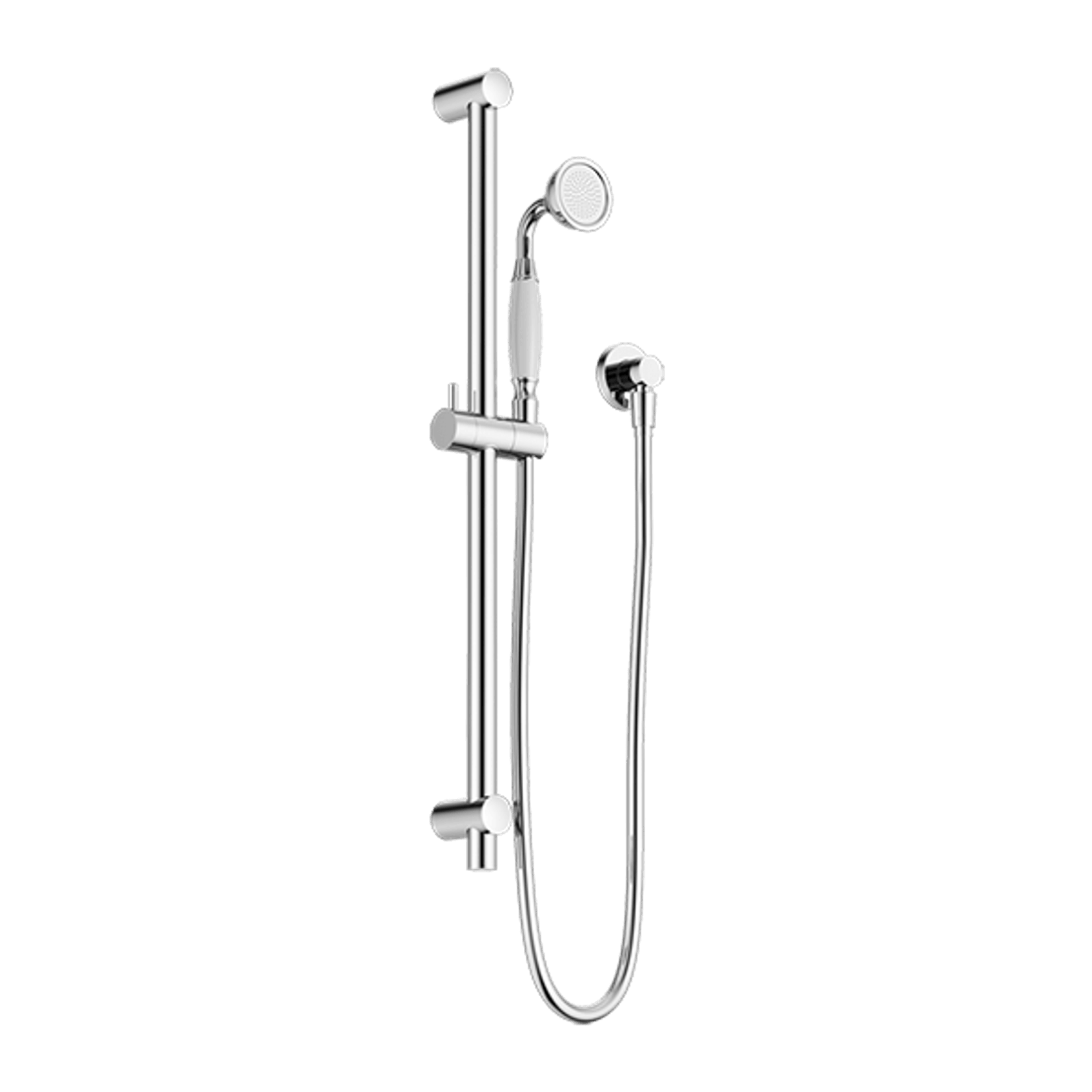 York Shower Rail With White Porcelain Hand Shower Chrome gallery detail image