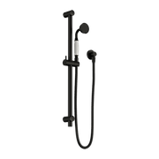 York Shower Rail With White Porcelain Hand Shower Matte Black gallery detail image