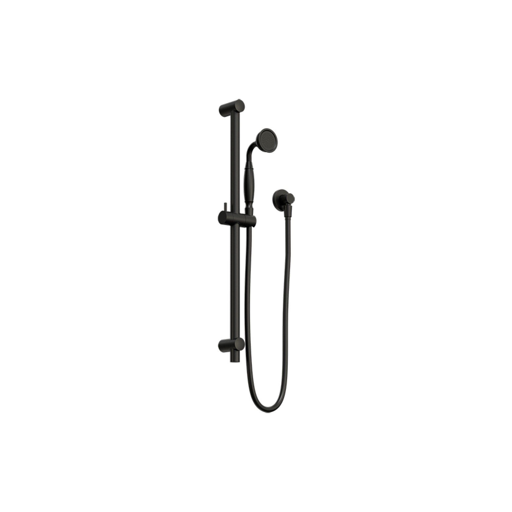 York Shower Rail With Metal Hand Shower Matte Black gallery detail image