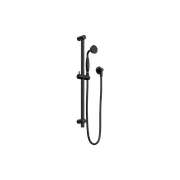 York Shower Rail With Metal Hand Shower Matte Black gallery detail image