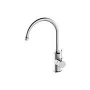 York Kitchen Mixer Gooseneck Spout With White Porcelain Lever Chrome gallery detail image
