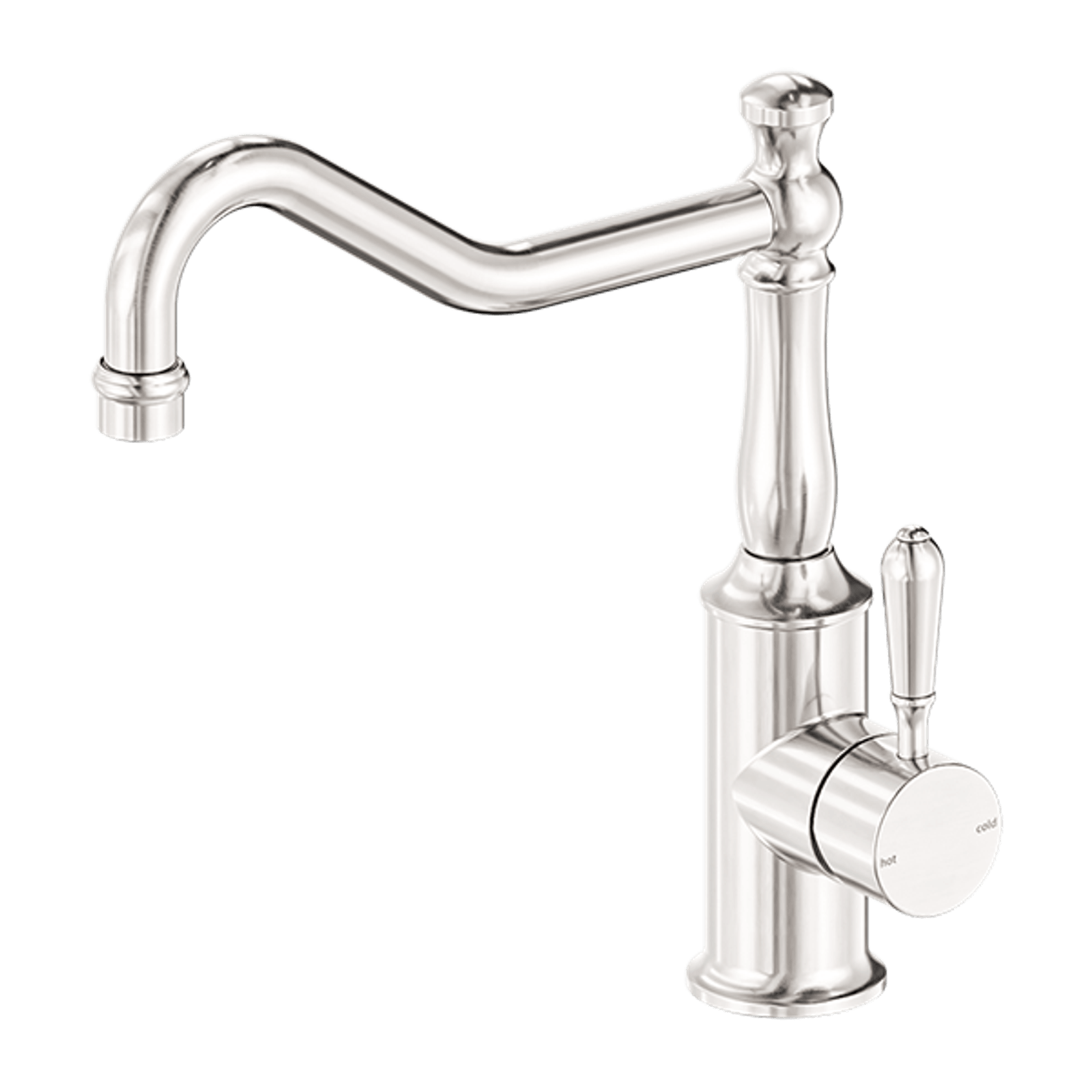 York Kitchen Mixer Hook Spout With Metal Lever Brushed Nickel gallery detail image