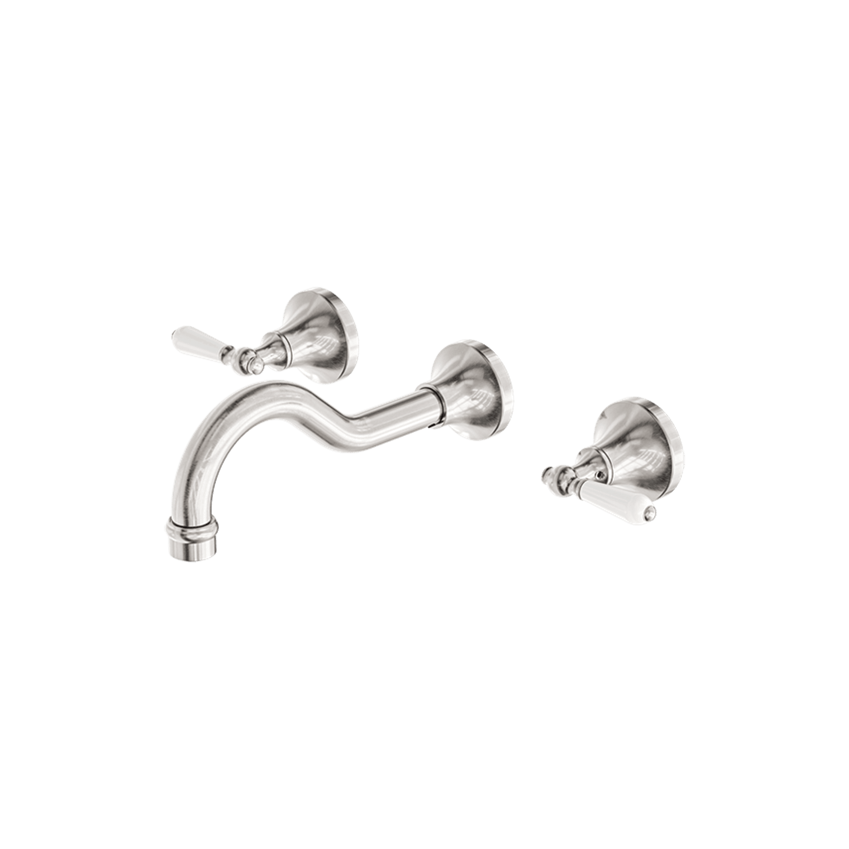 York Wall Basin Set With White Porcelain Lever Brushed Nickel gallery detail image