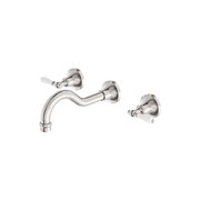 York Wall Basin Set With White Porcelain Lever Brushed Nickel gallery detail image