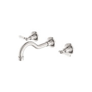 York Wall Basin Set With White Porcelain Lever Brushed Nickel gallery detail image